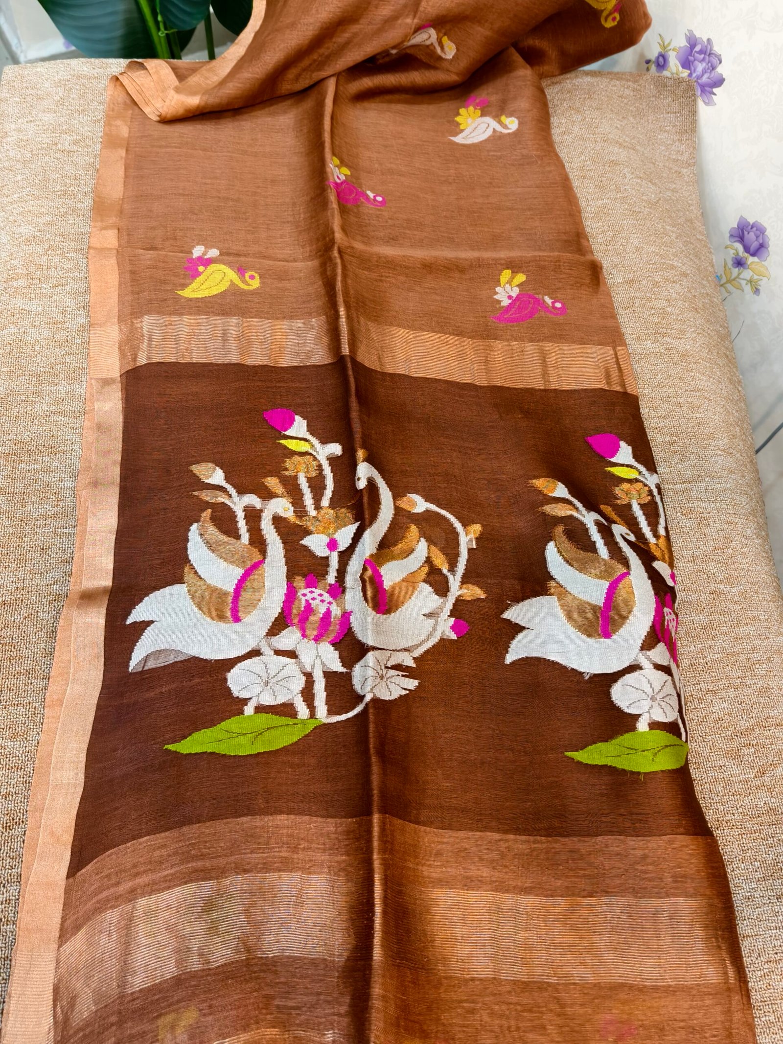 Handloom Linen Silk Jamdhani - Image 2