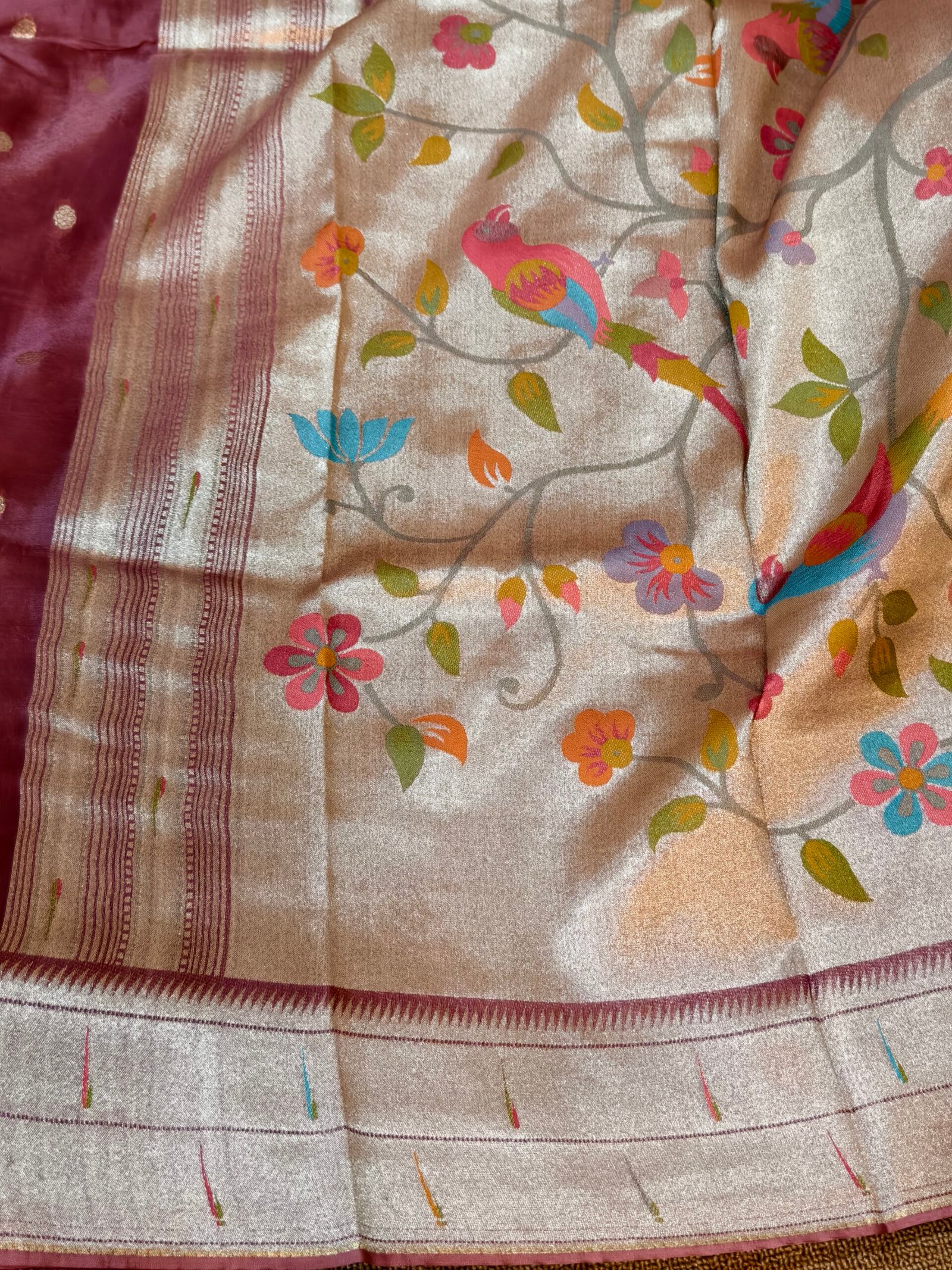 Pure banarasi organza paithani silk - Image 3