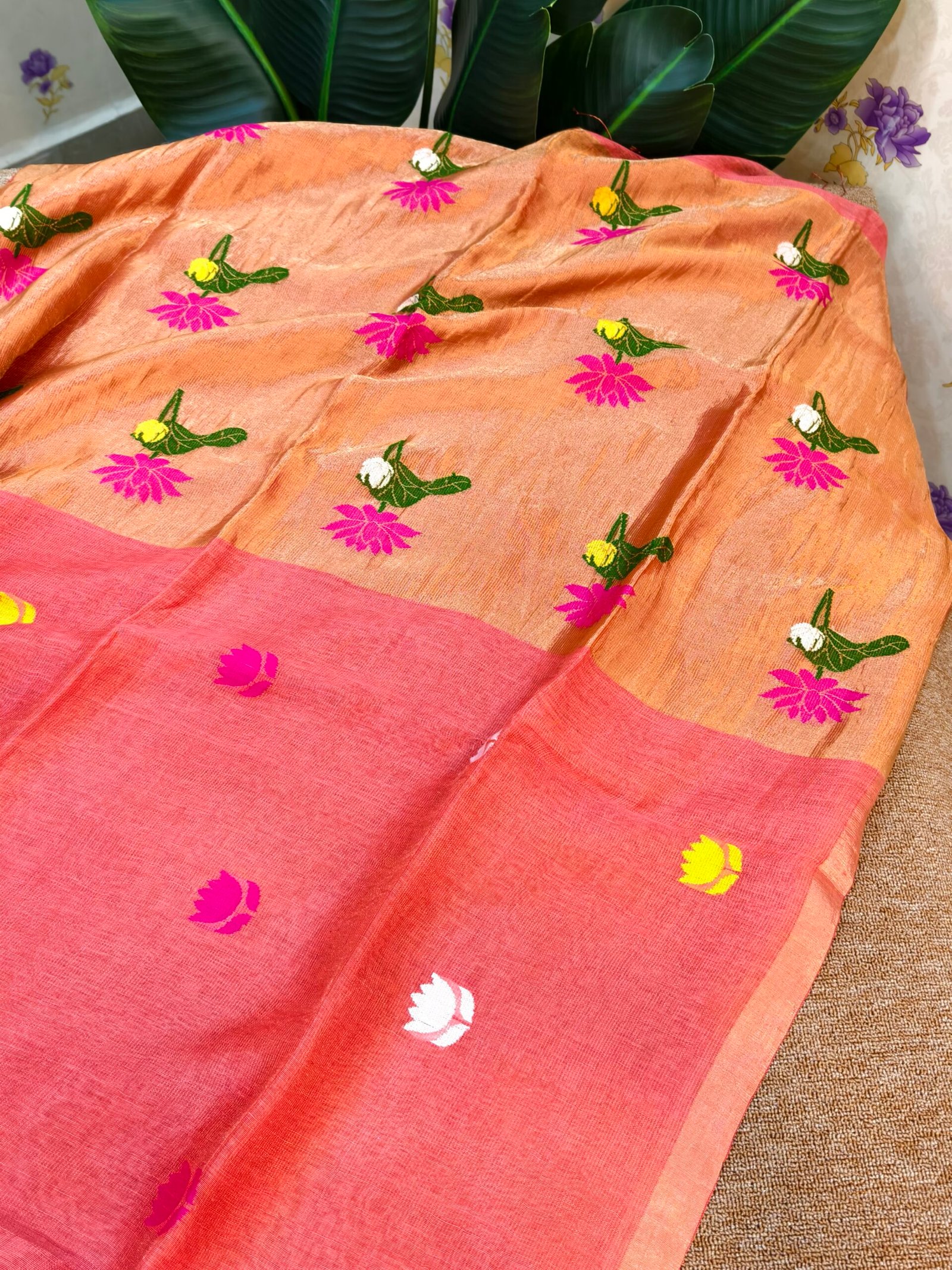 Handloom Linen Silk Tissue Jamdhani
