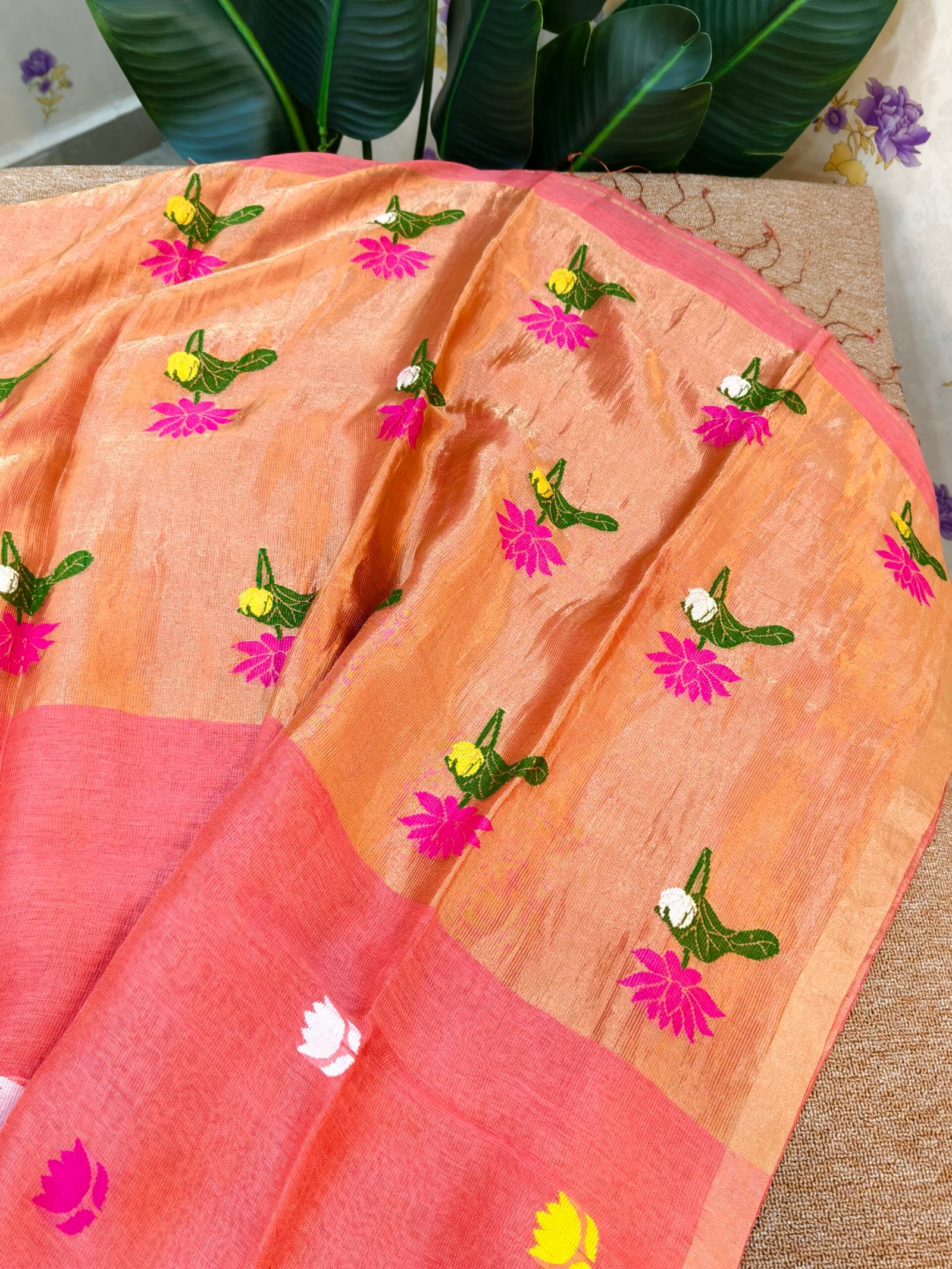 Handloom Linen Silk Tissue Jamdhani - Image 4