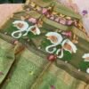 Handloom Linen Silk Tissue Jamdhani -Swan design