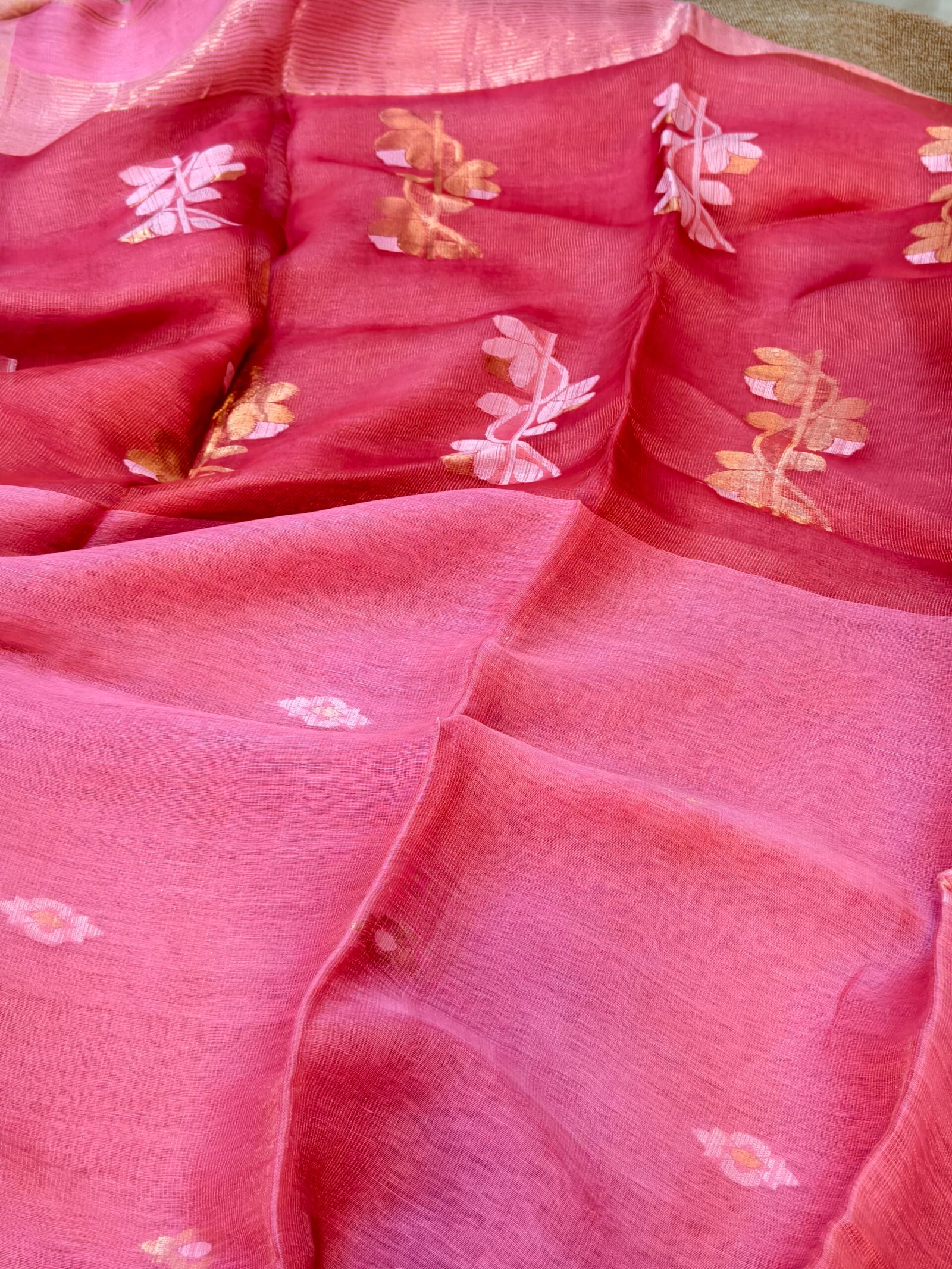 Handloom Linen Silk Tissue Jamdhani - Image 3
