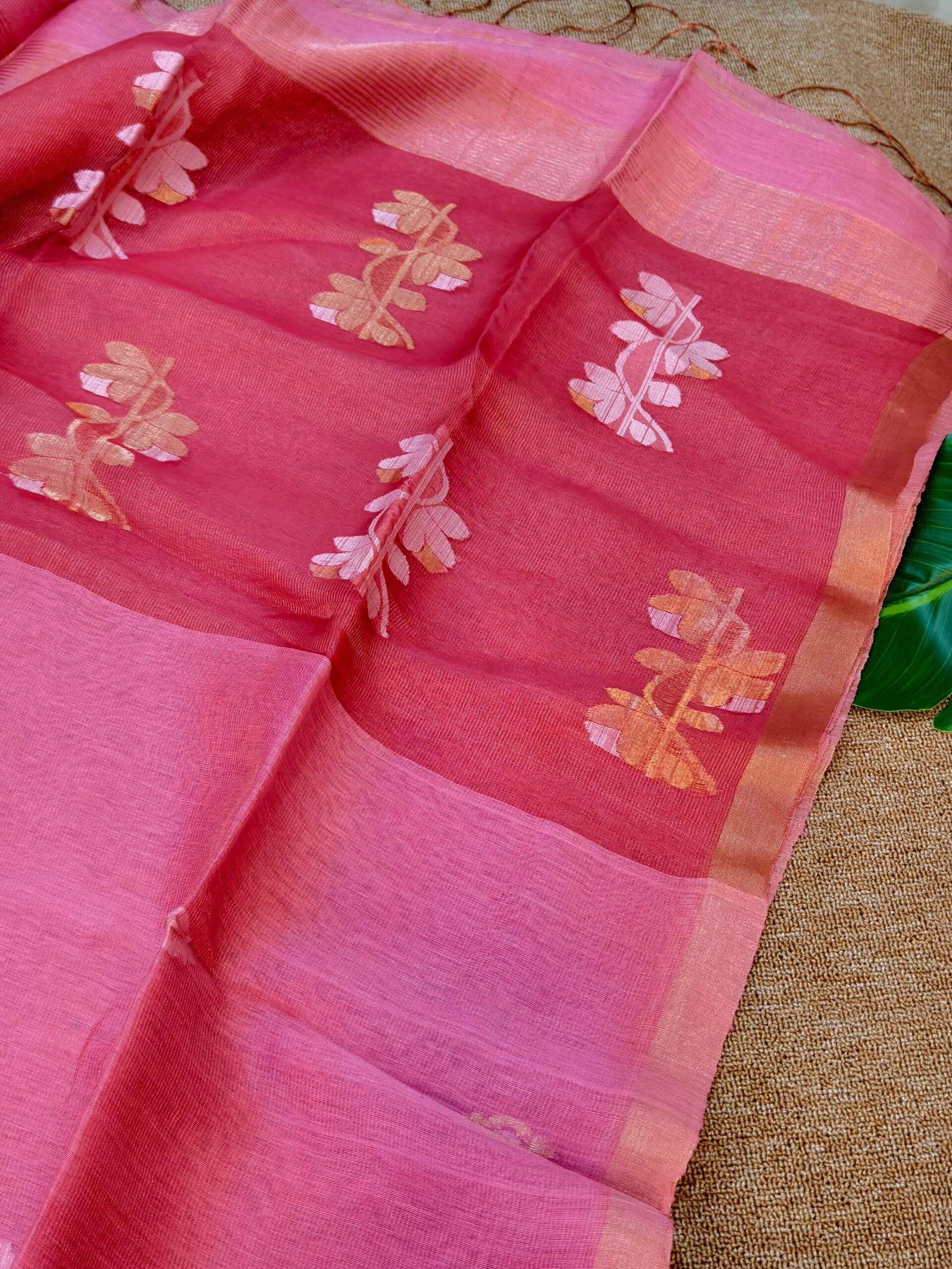 Handloom Linen Silk Tissue Jamdhani
