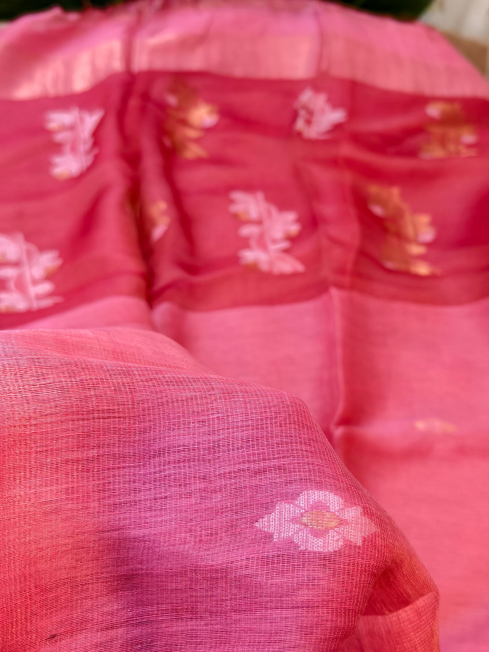 Handloom Linen Silk Tissue Jamdhani - Image 2