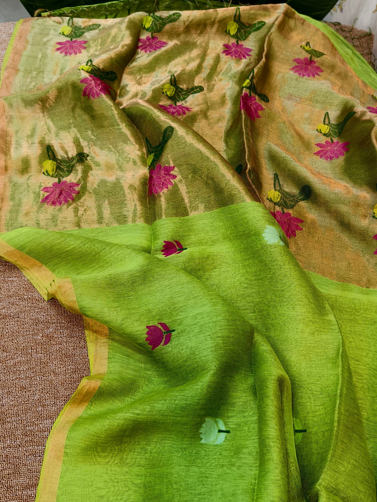 Handloom Linen Silk Tissue Jamdhani