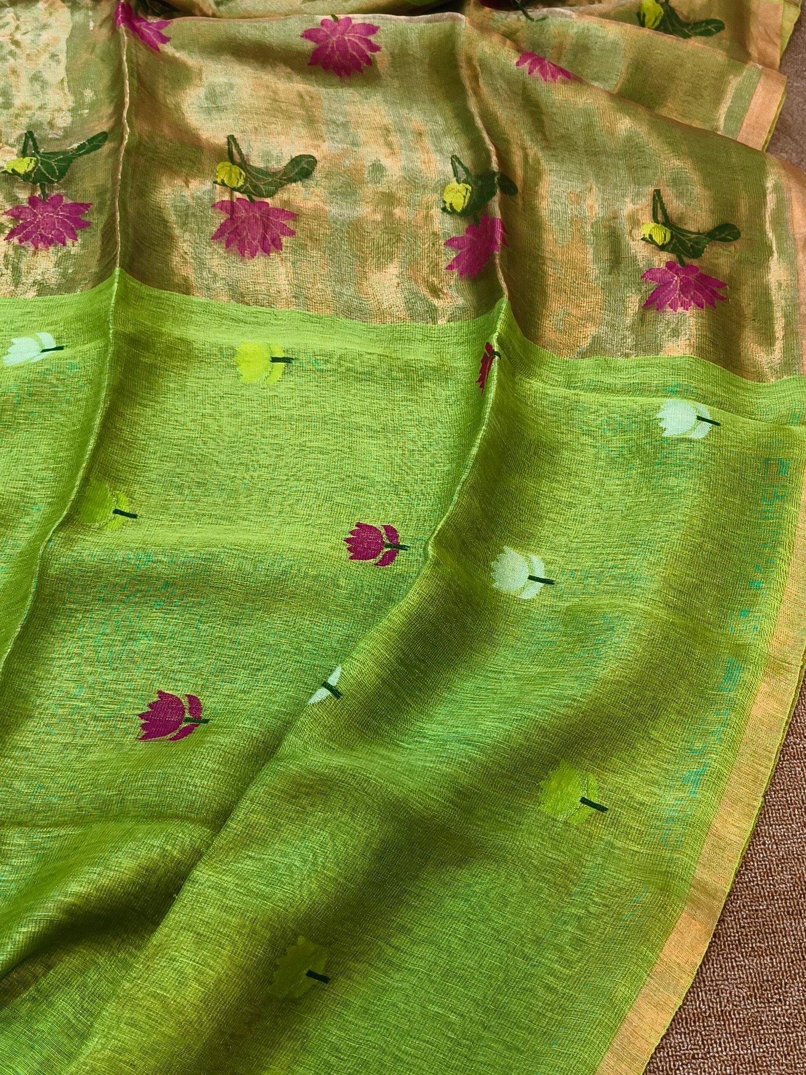 Handloom Linen Silk Tissue Jamdhani - Image 2