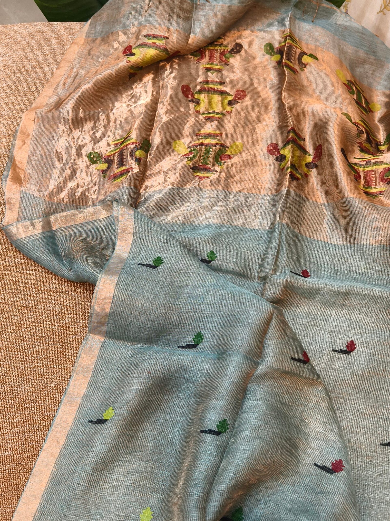 Handloom Linen Silk Tissue Jamdhani