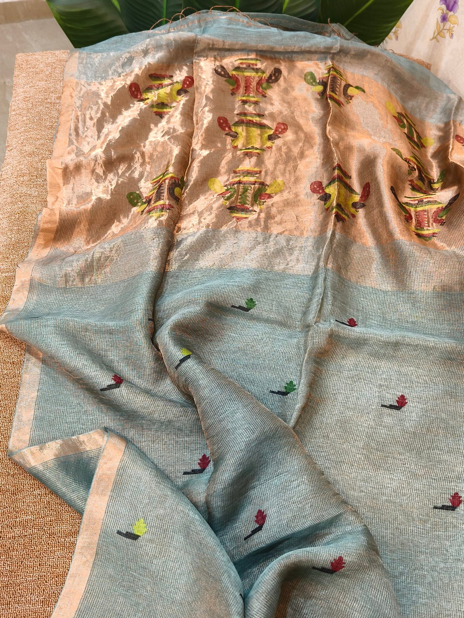 Handloom Linen Silk Tissue Jamdhani - Image 2