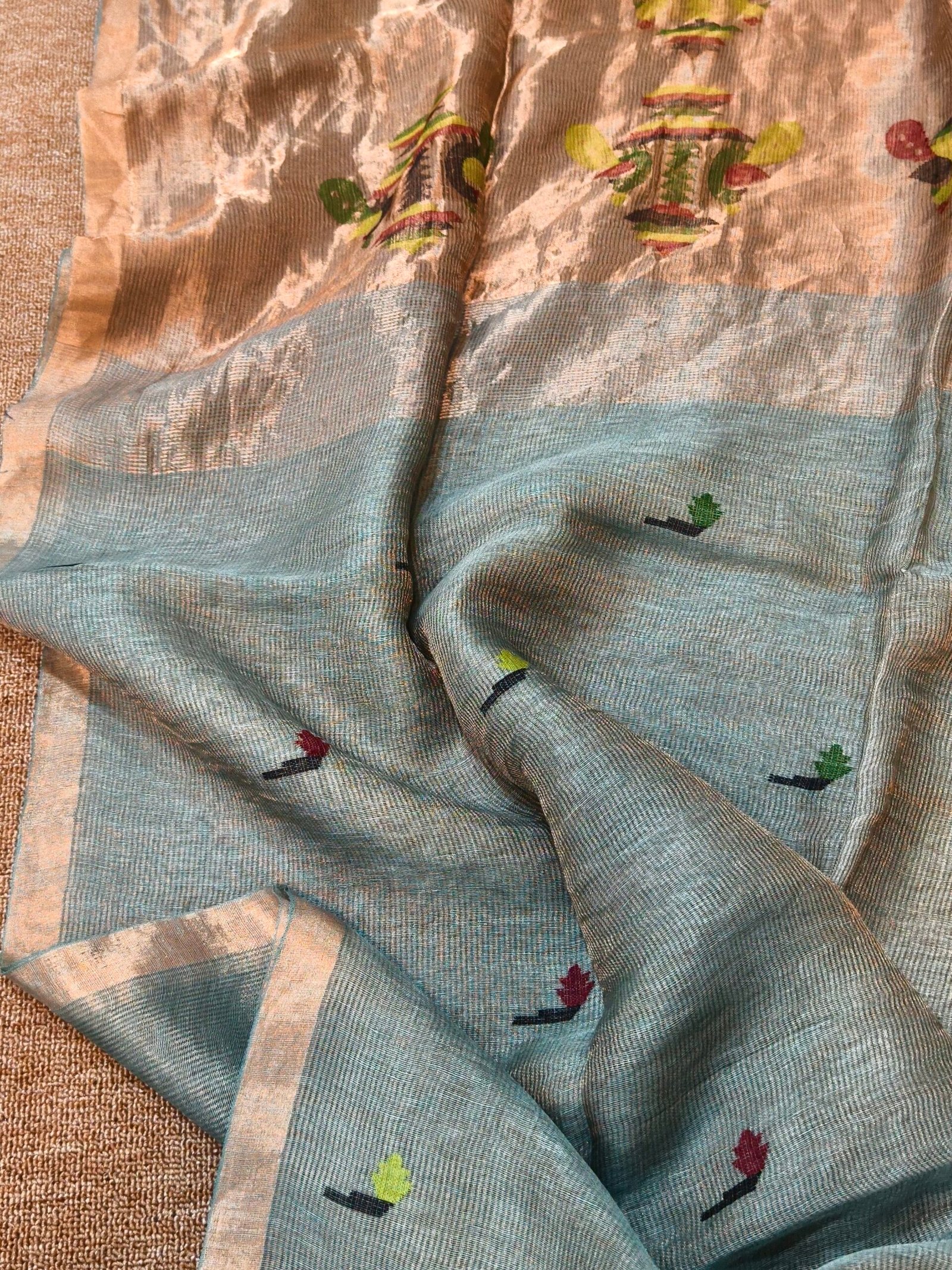 Handloom Linen Silk Tissue Jamdhani - Image 4