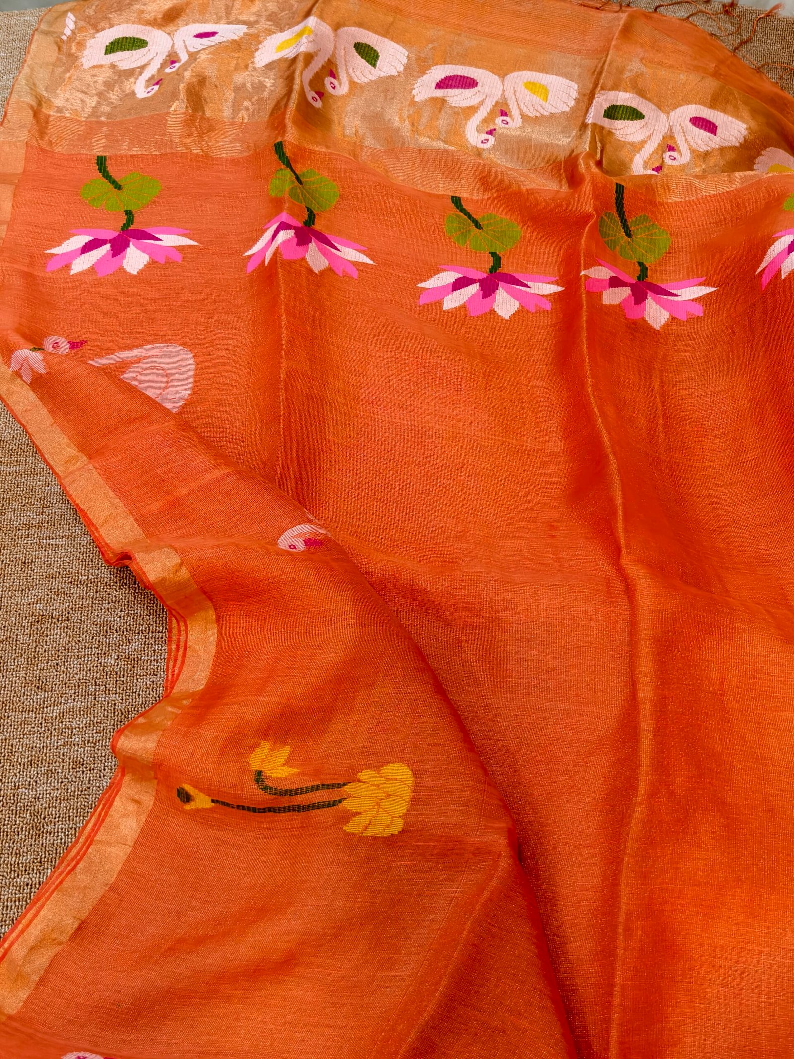 Handloom Linen Silk Tissue Jamdhani