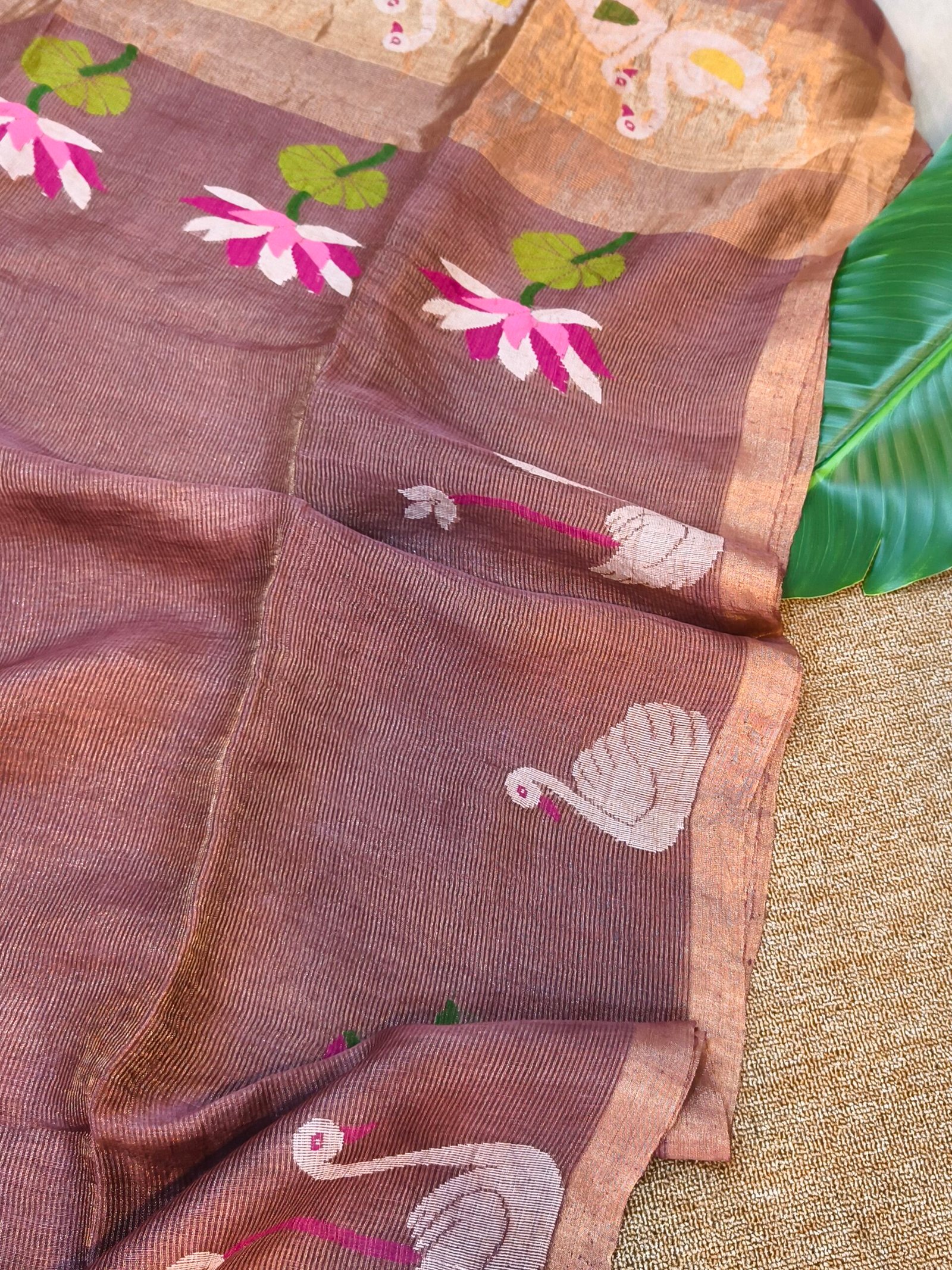 Handloom Linen Silk Tissue Jamdhani - Image 2
