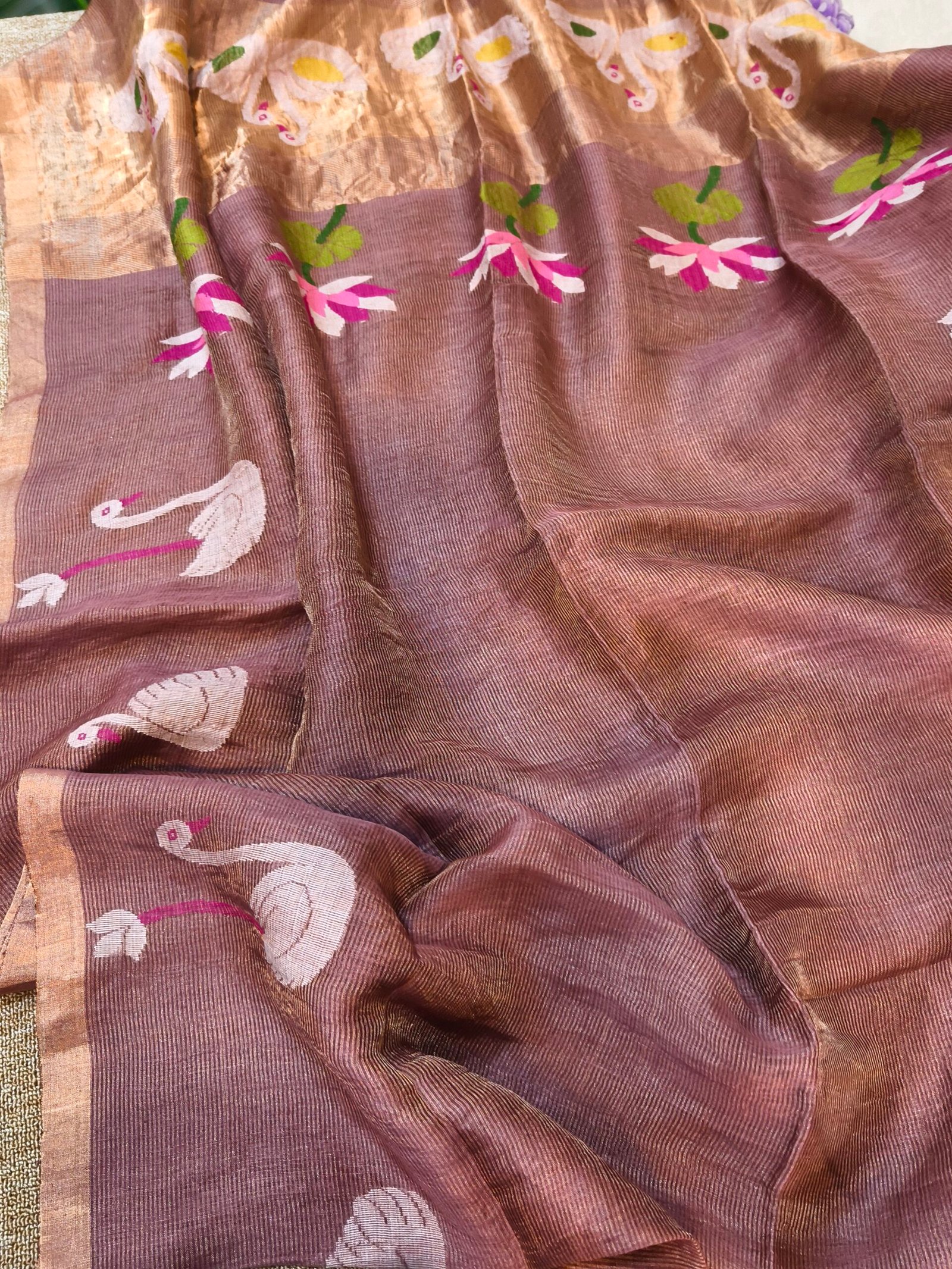Handloom Linen Silk Tissue Jamdhani