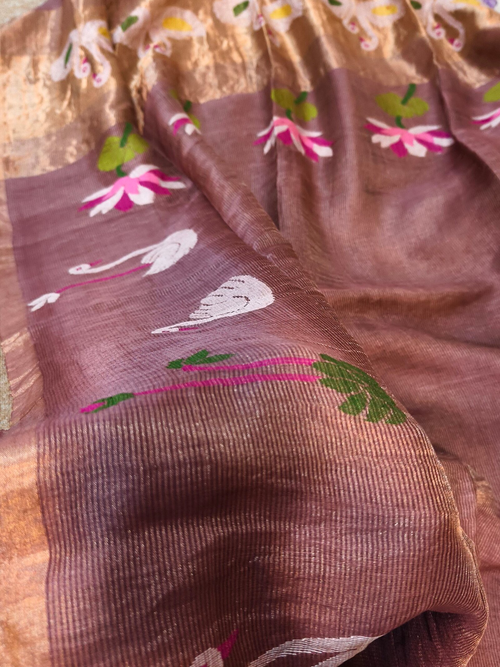 Handloom Linen Silk Tissue Jamdhani - Image 3