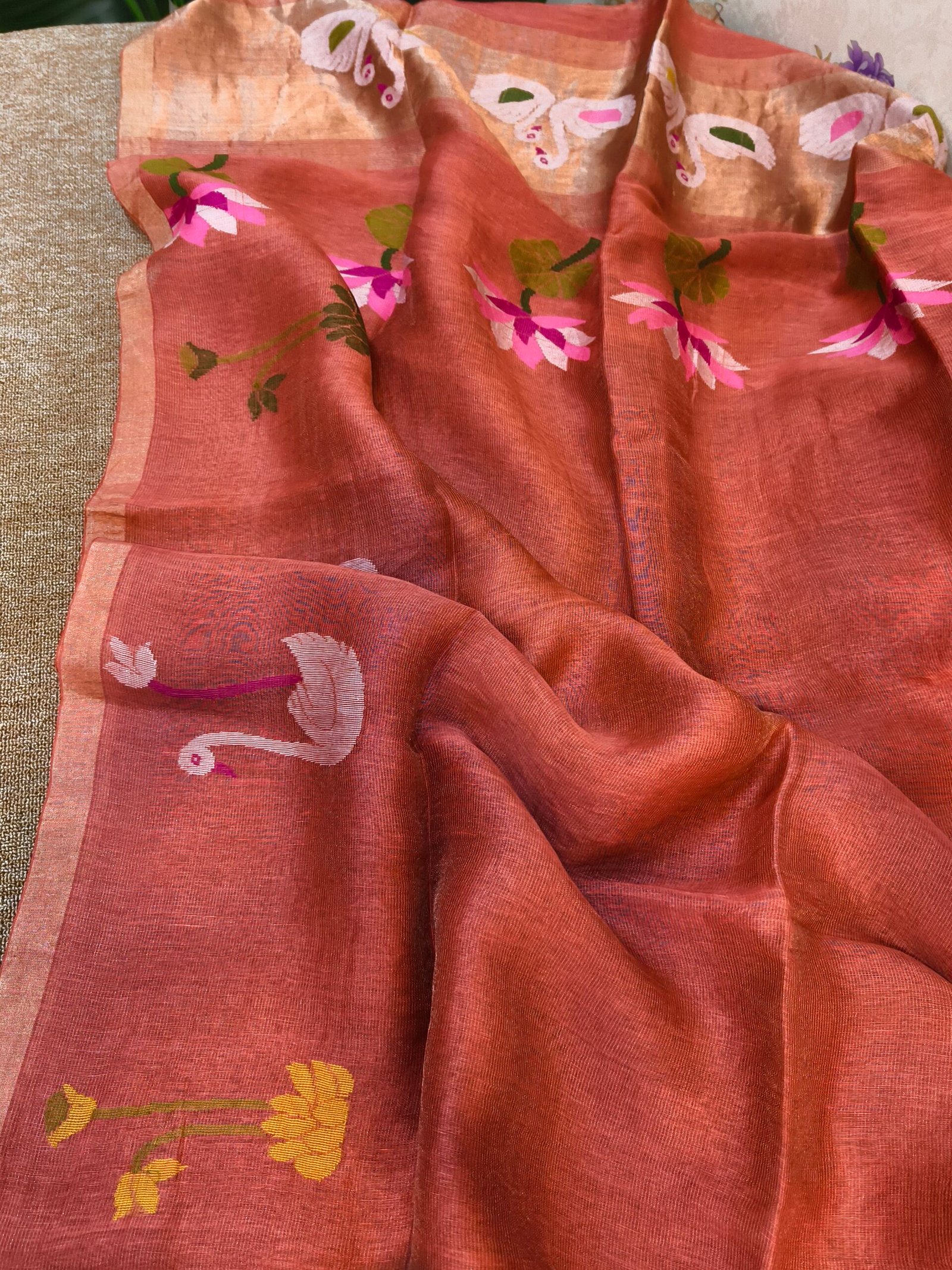 Handloom Linen Silk Tissue Jamdhani
