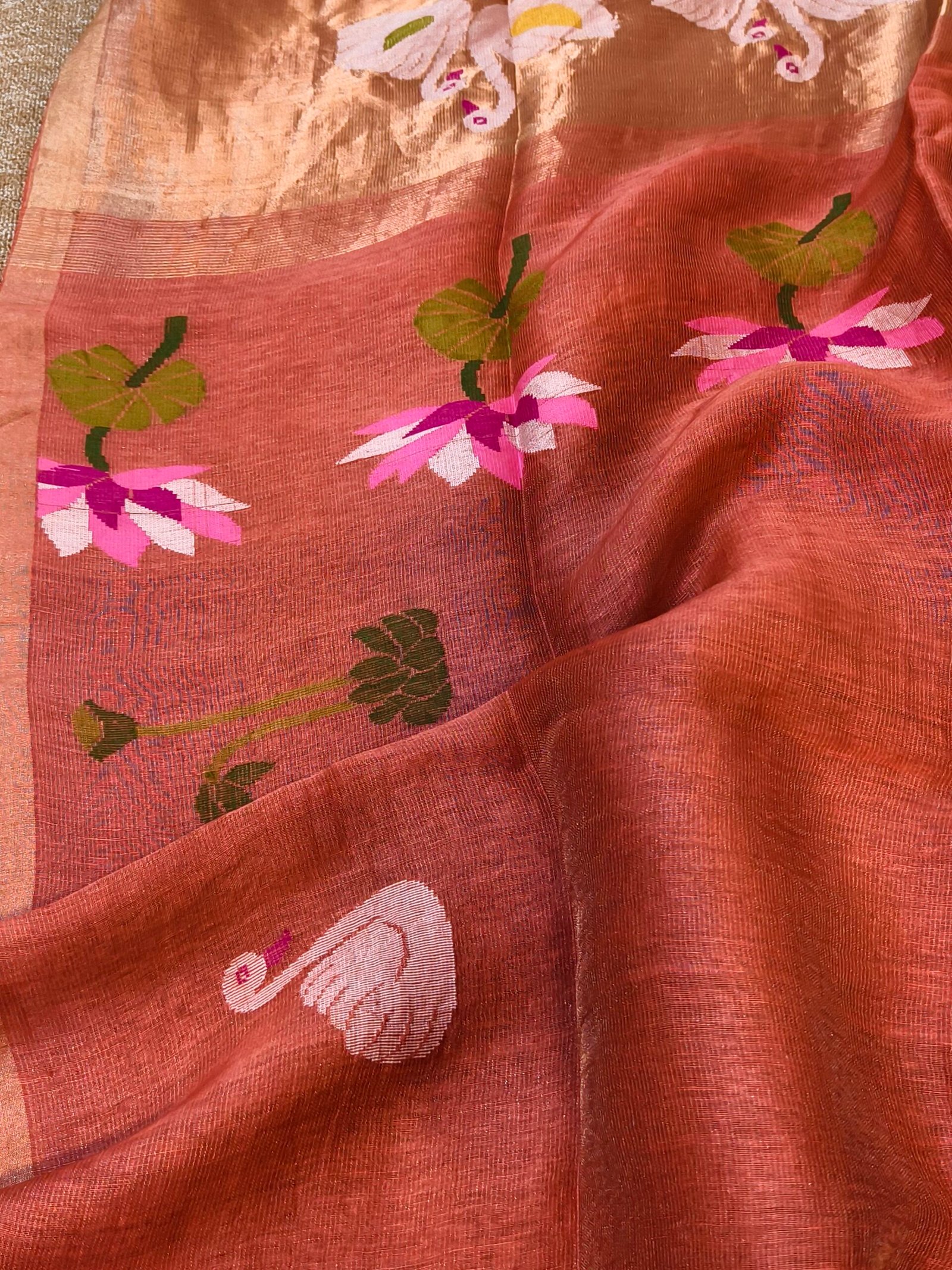 Handloom Linen Silk Tissue Jamdhani - Image 4