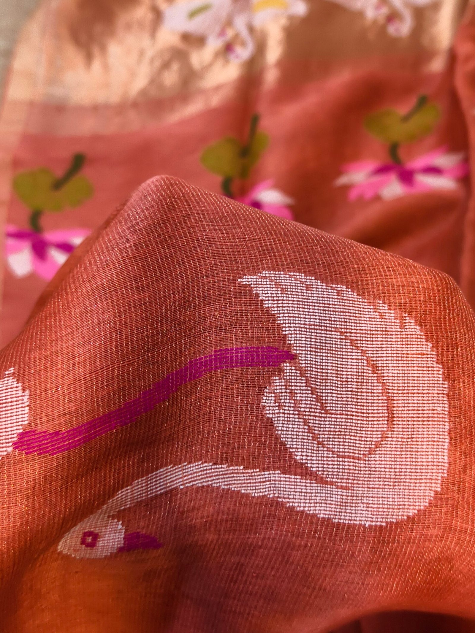 Handloom Linen Silk Tissue Jamdhani - Image 5