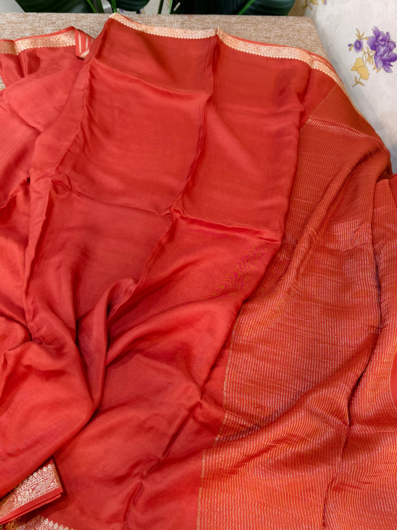 Premium mysore crape silk saree - Image 4