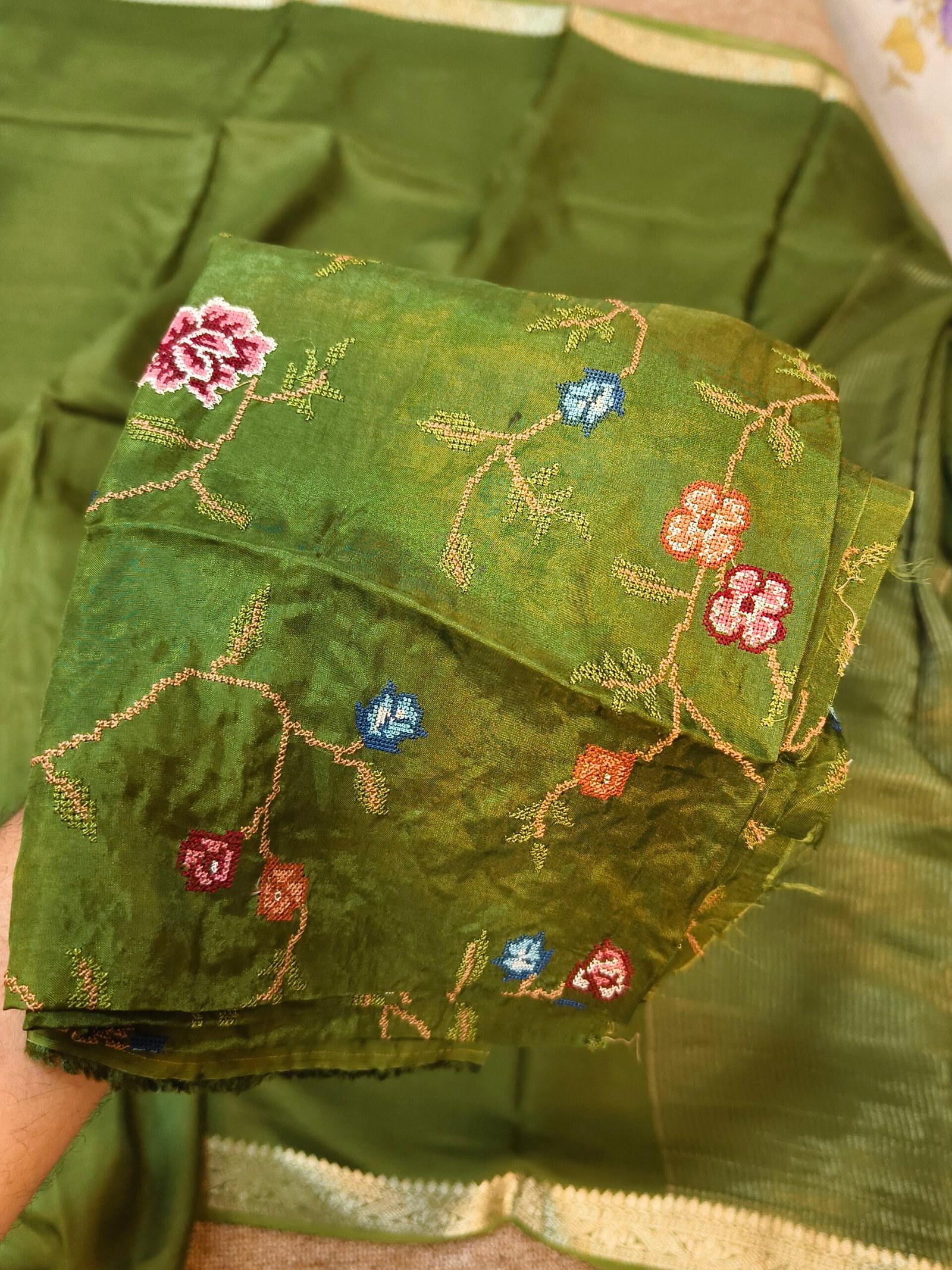 Premium mysore crape silk saree - Image 3