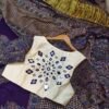Handmade azrak model silk saree