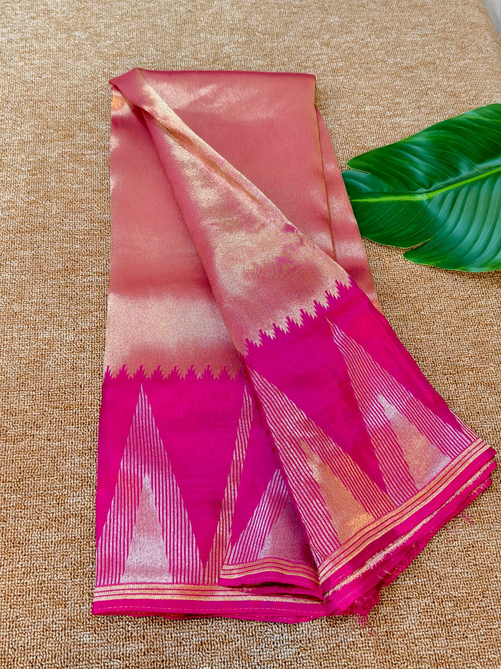 Banarasi temple border tissue saree