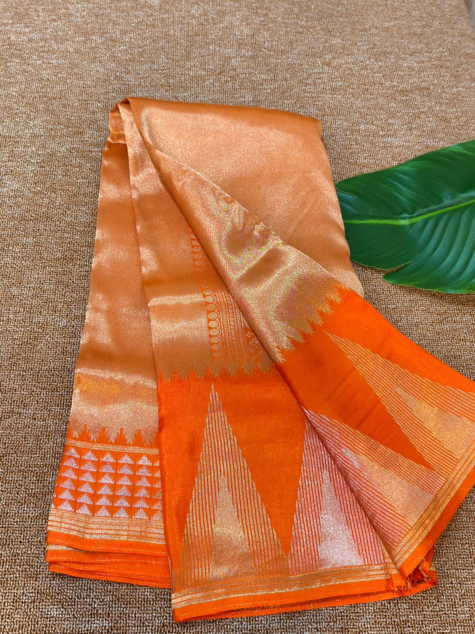 Banarasi temple border tissue saree