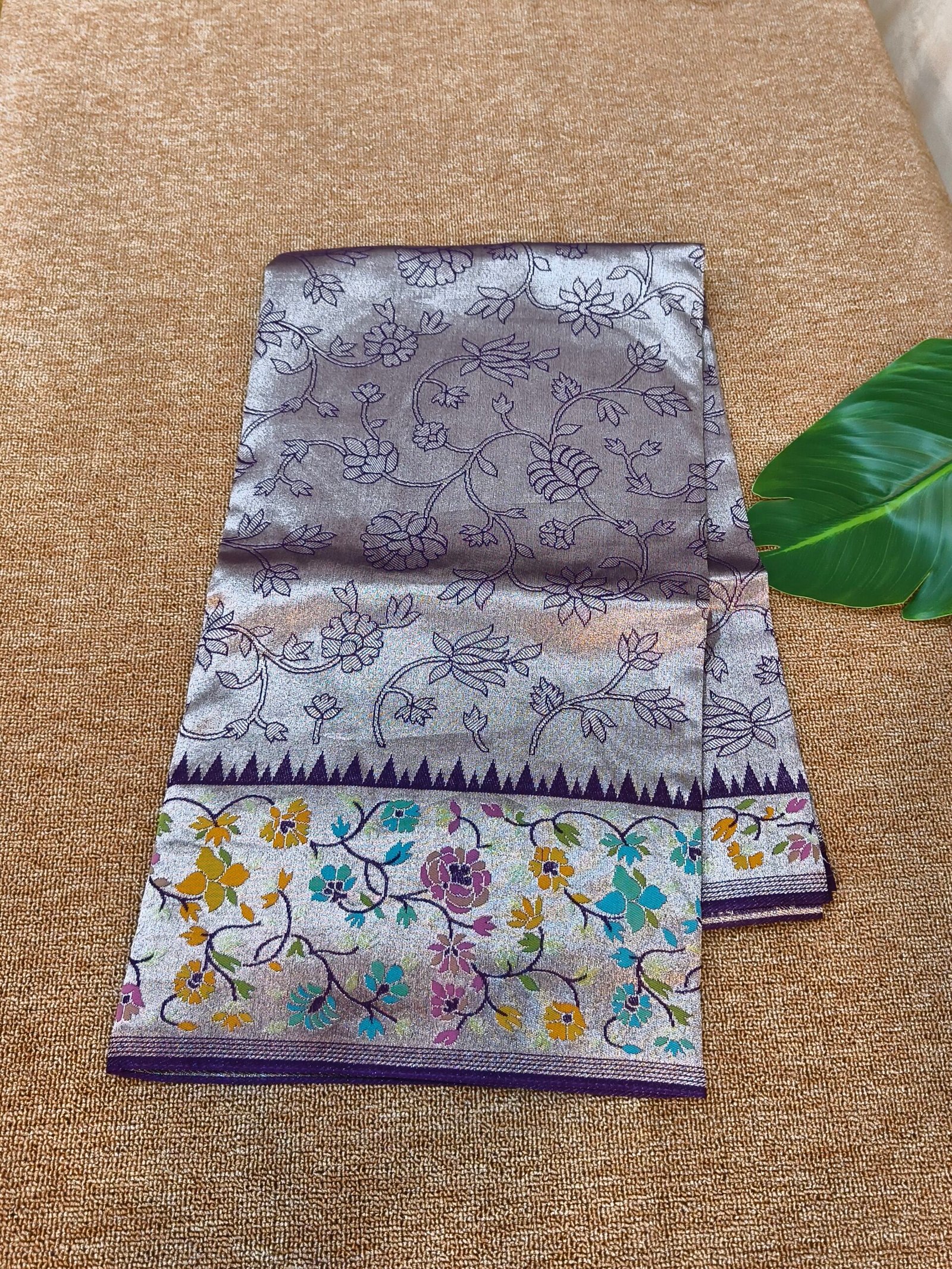 Banarasi meenakari tissue saree