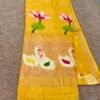 Handloom linen jamdhani saree