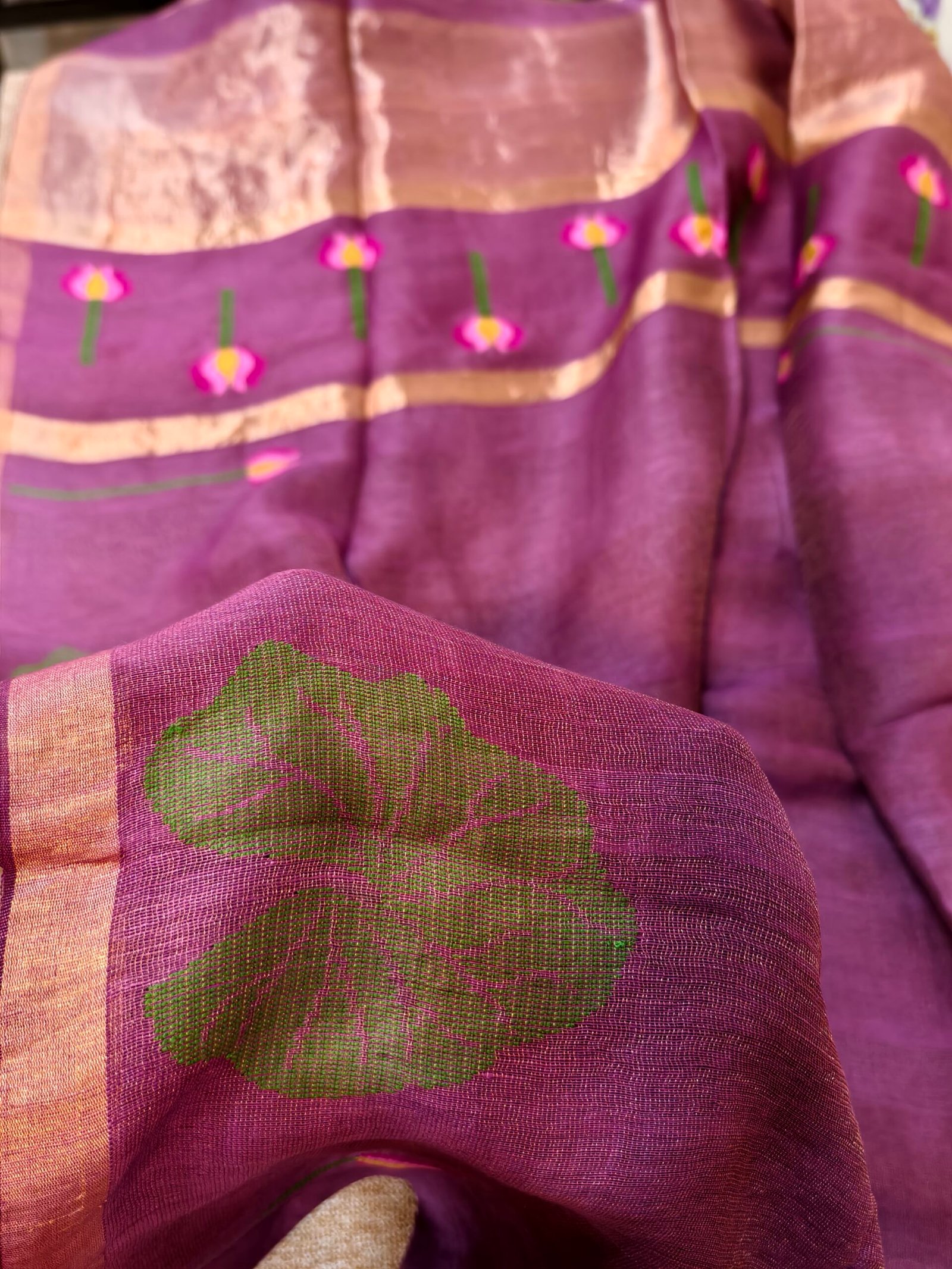 Handloom Linen Silk Tissue Jamdhani - Image 2