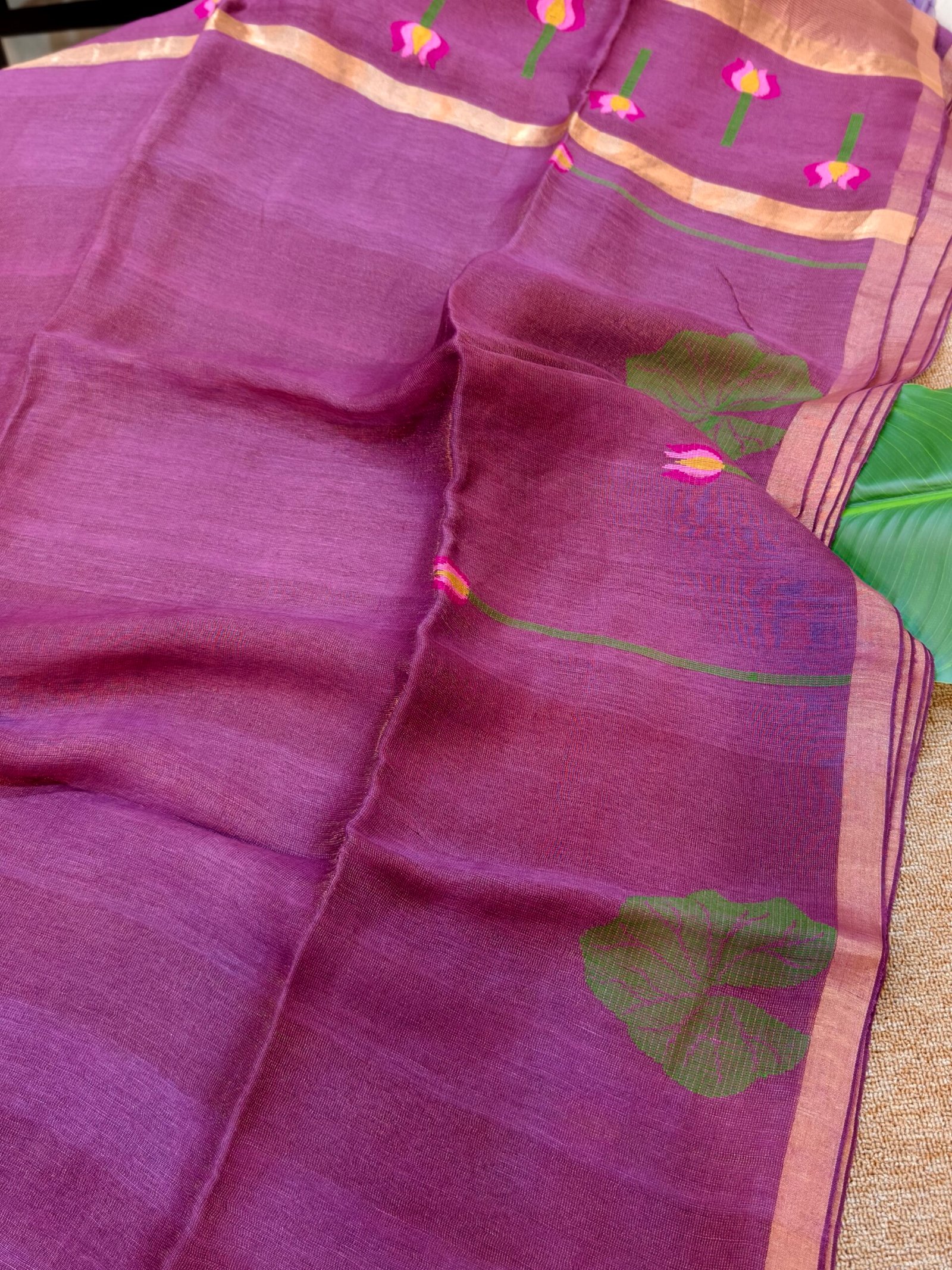 Handloom Linen Silk Tissue Jamdhani - Image 4