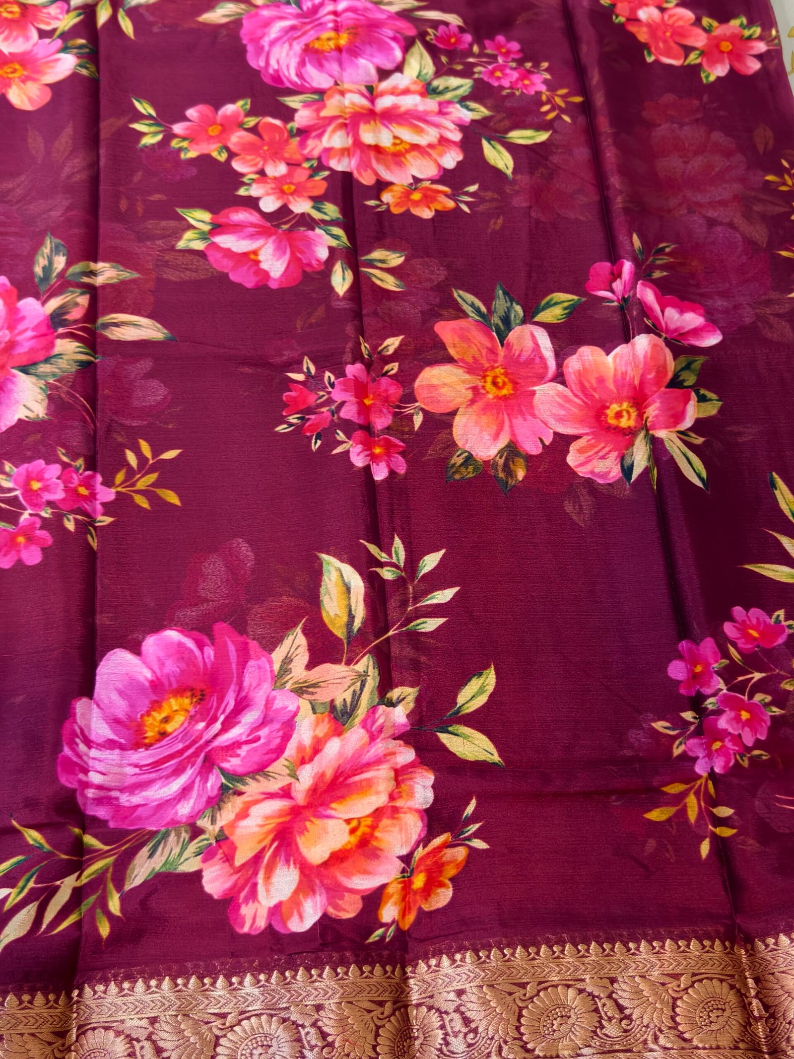 Pure Chinon digital printed saree - Image 2