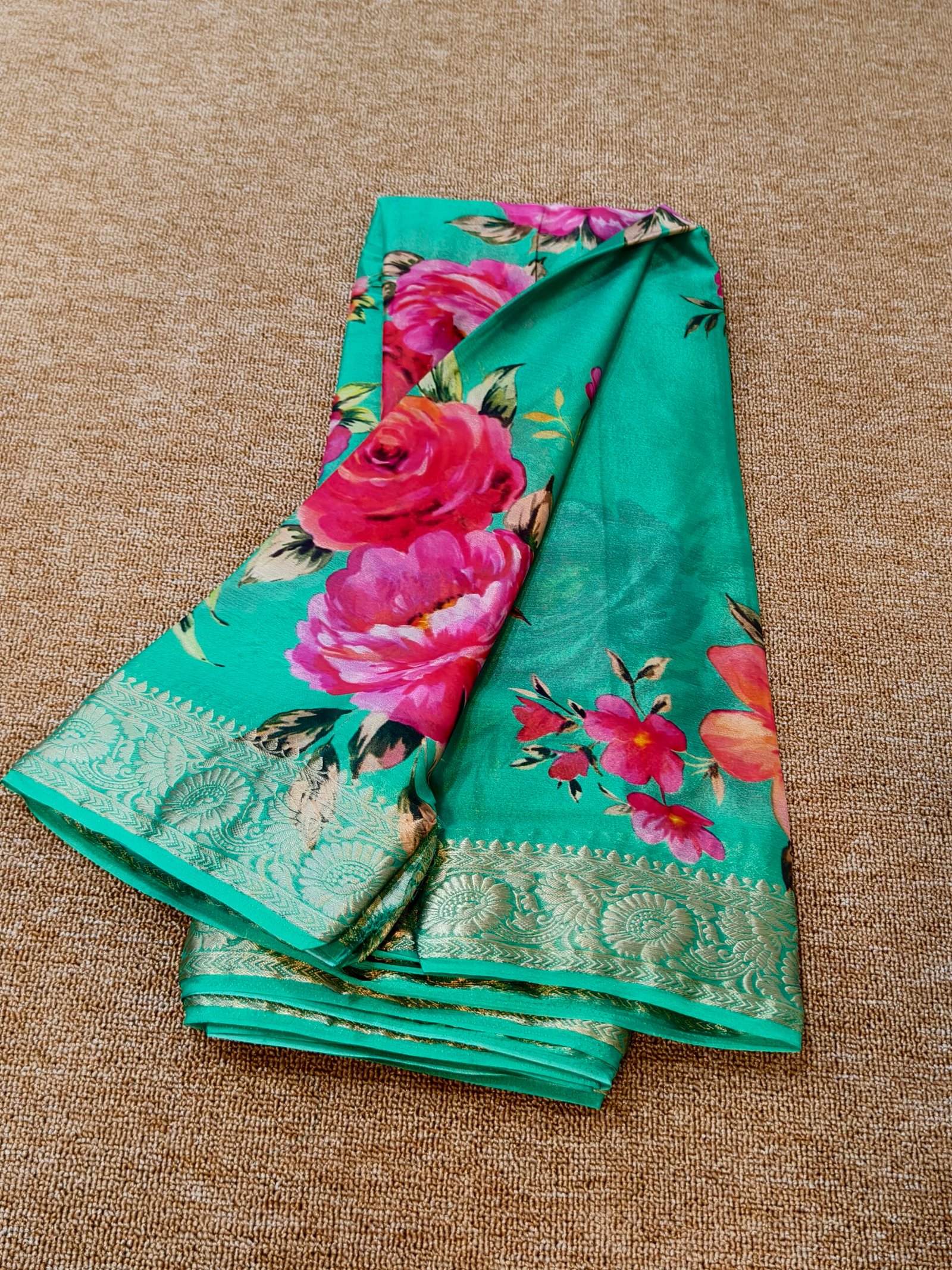 Pure Chinon digital printed saree
