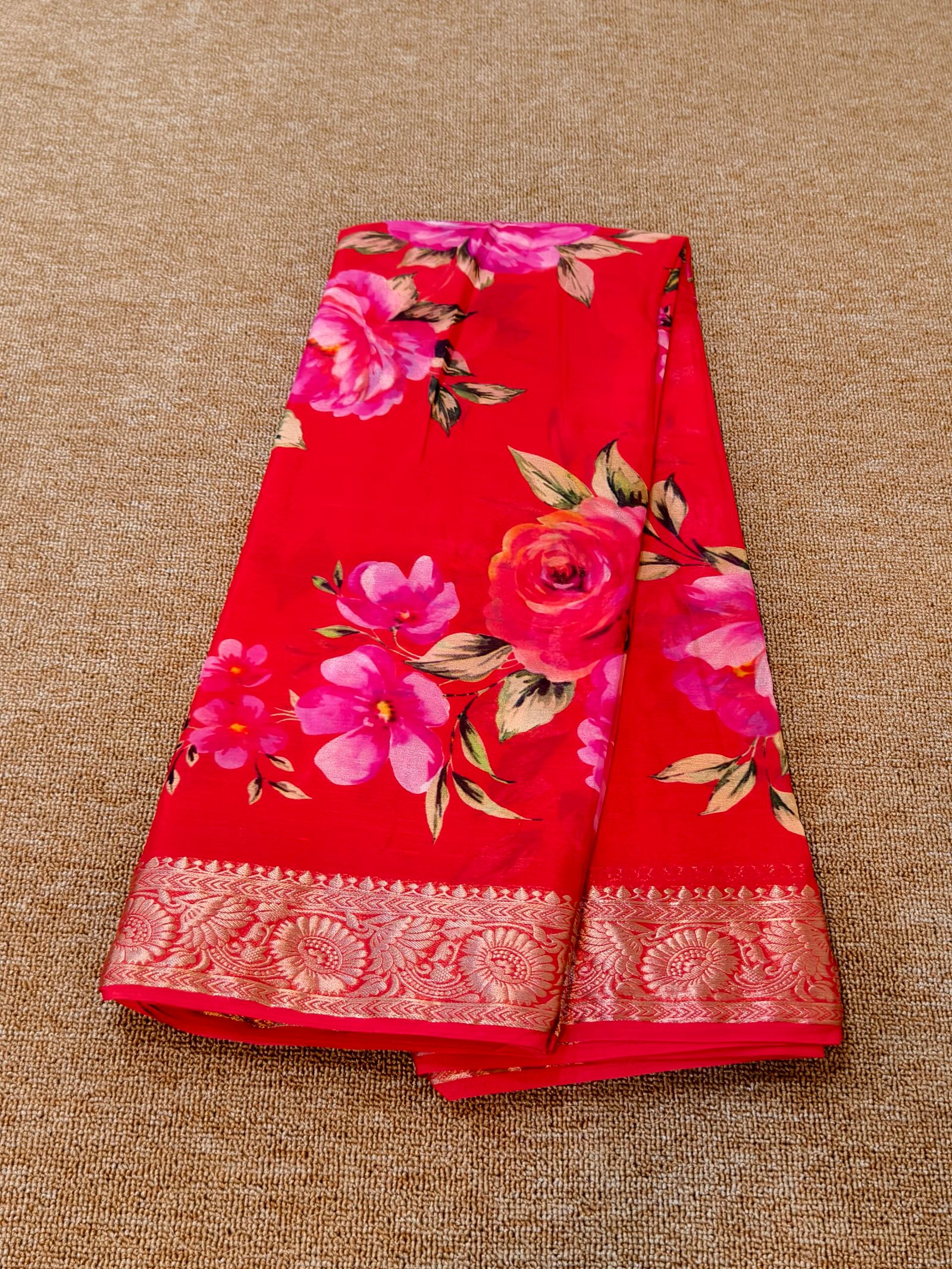 Pure Chinon digital printed saree