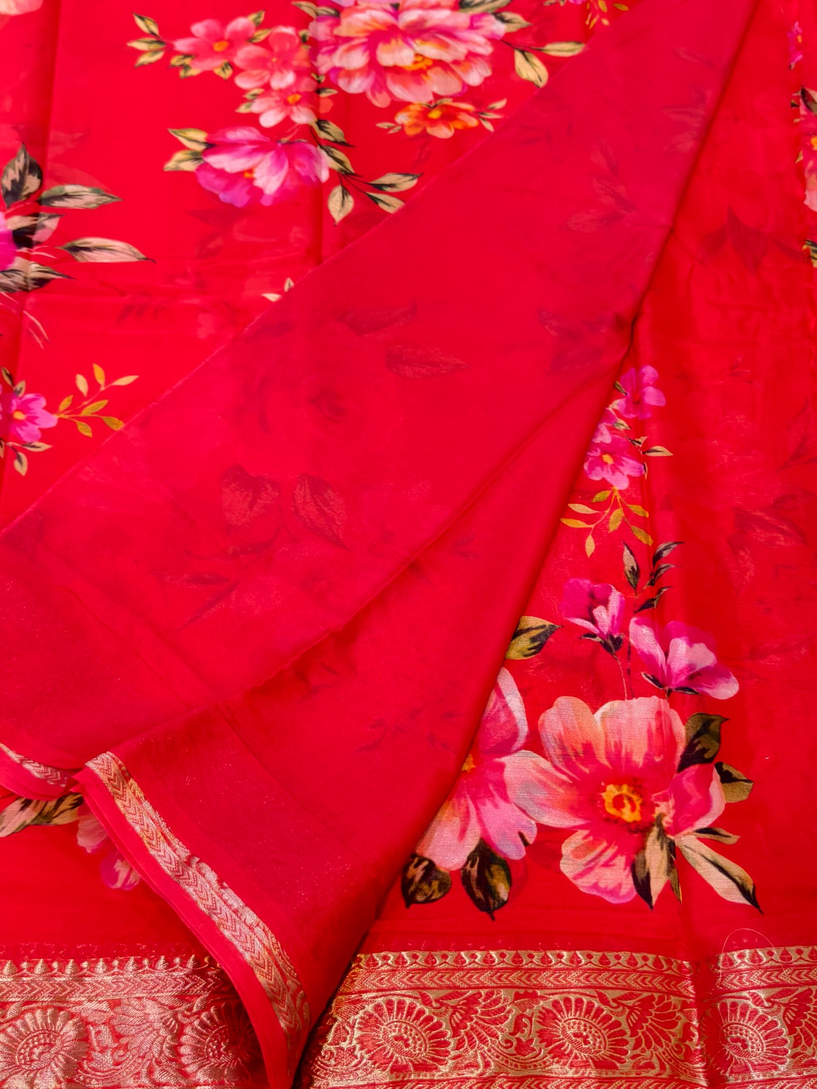 Pure Chinon digital printed saree - Image 3